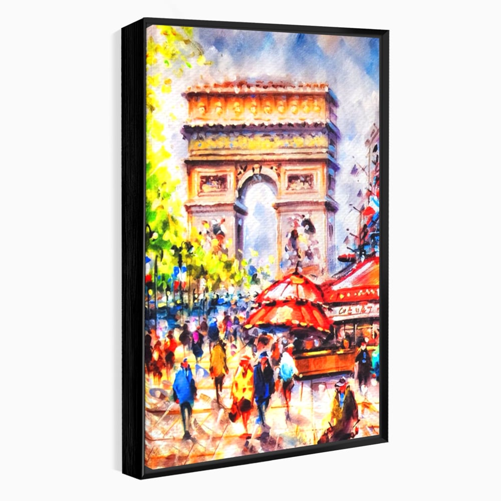 Tablou Canvas Premium LuxCanva® A1066, Arc De Triomphe , Paris, Franta, Oameni Colorati, Culori Vibrante