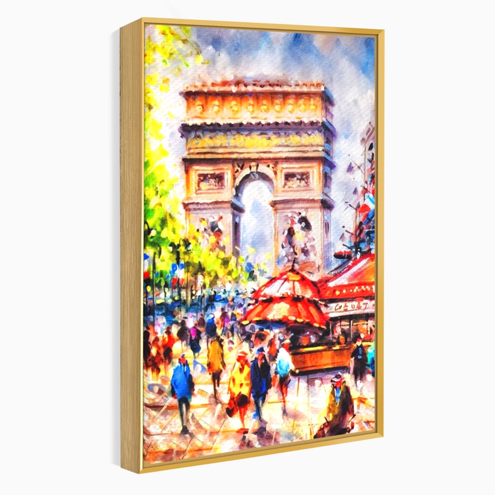 Tablou Canvas Premium LuxCanva® A1066, Arc De Triomphe , Paris, Franta, Oameni Colorati, Culori Vibrante