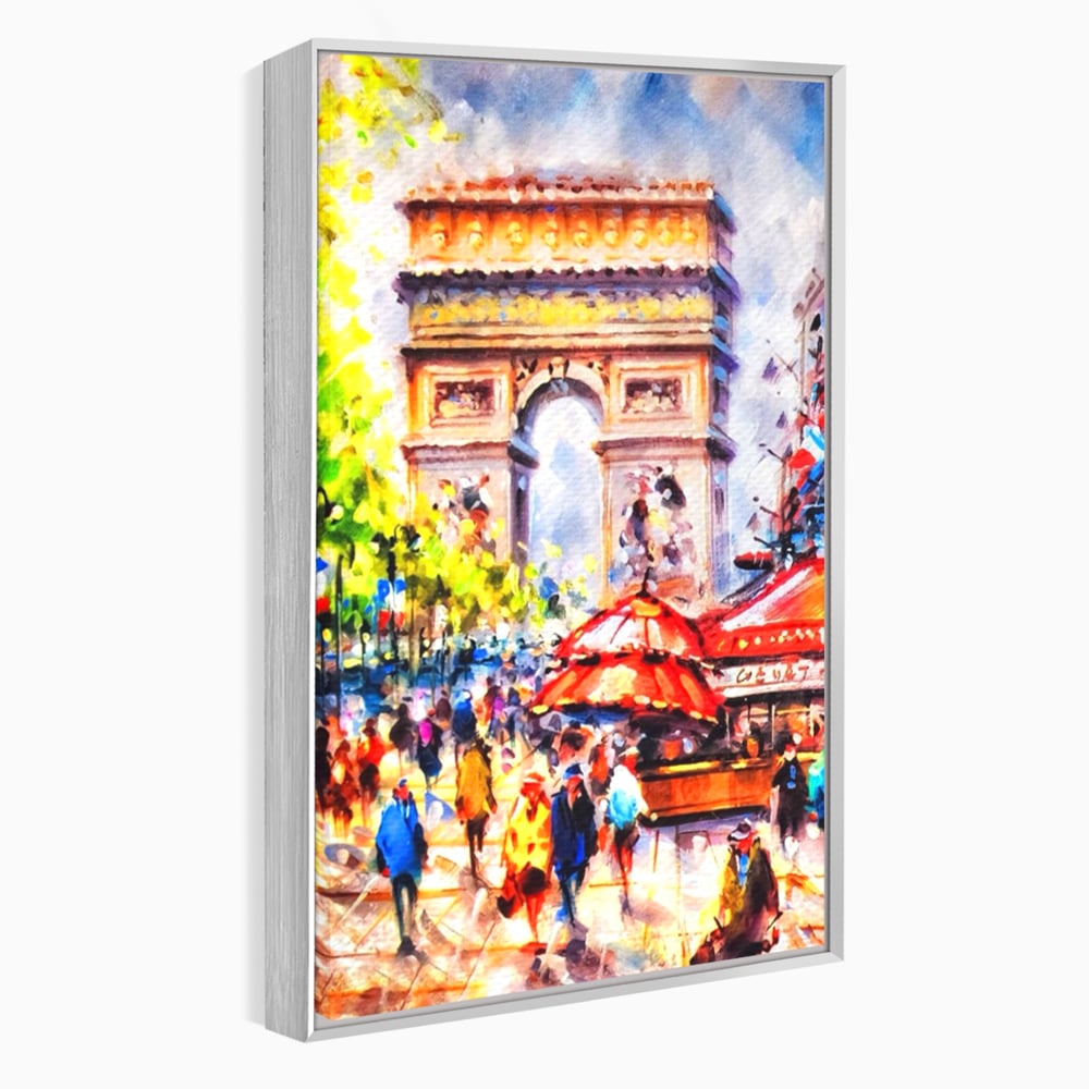 Tablou Canvas Premium LuxCanva® A1066, Arc De Triomphe , Paris, Franta, Oameni Colorati, Culori Vibrante