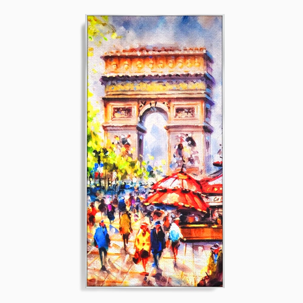 Tablou Canvas Premium LuxCanva® A1066, Arc De Triomphe , Paris, Franta, Oameni Colorati, Culori Vibrante