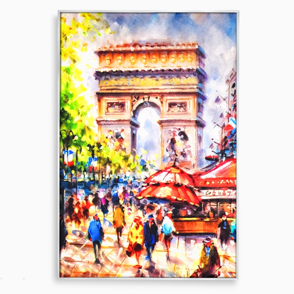 Tablou Canvas Premium LuxCanva® A1066, Arc De Triomphe , Paris, Franta, Oameni Colorati, Culori Vibrante