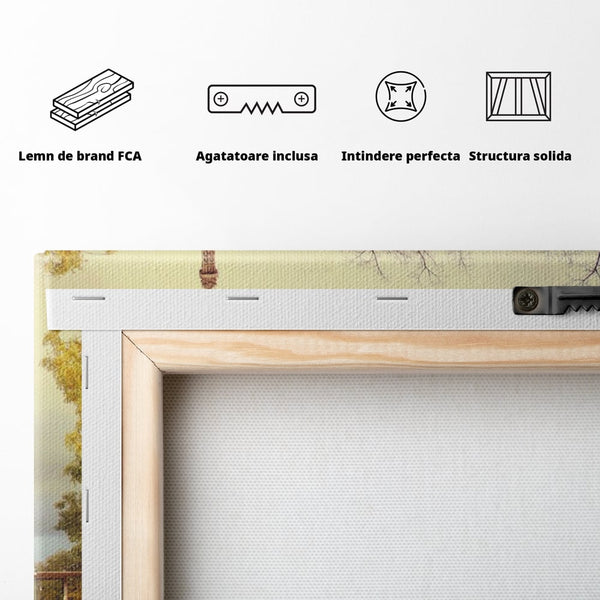Tablou Canvas Premium LuxCanva® A1069, Turnul Eiffel ,  Paris, Toamna, Oameni, Culori Vibrante