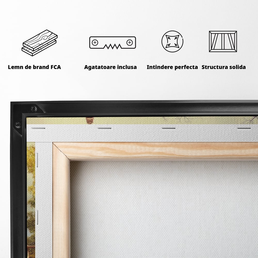 Tablou Canvas Premium LuxCanva® A1069, Turnul Eiffel ,  Paris, Toamna, Oameni, Culori Vibrante