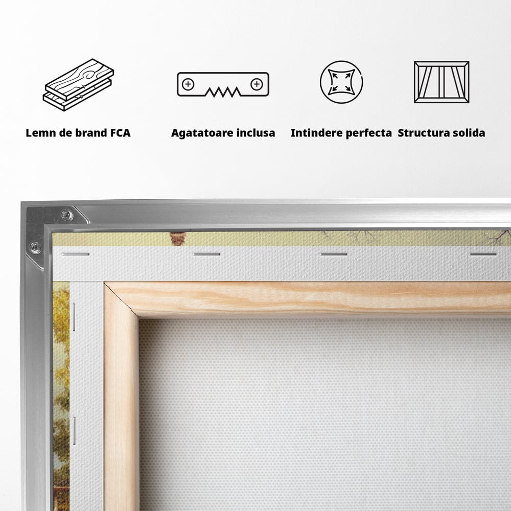 Tablou Canvas Premium LuxCanva® A1069, Turnul Eiffel ,  Paris, Toamna, Oameni, Culori Vibrante