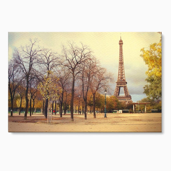 Tablou Canvas Premium LuxCanva® A1069, Turnul Eiffel ,  Paris, Toamna, Oameni, Culori Vibrante