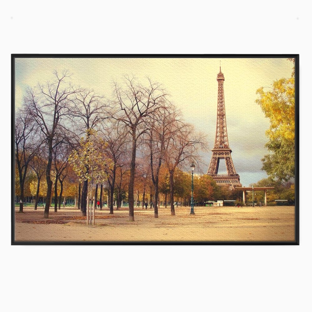 Tablou Canvas Premium LuxCanva® A1069, Turnul Eiffel ,  Paris, Toamna, Oameni, Culori Vibrante