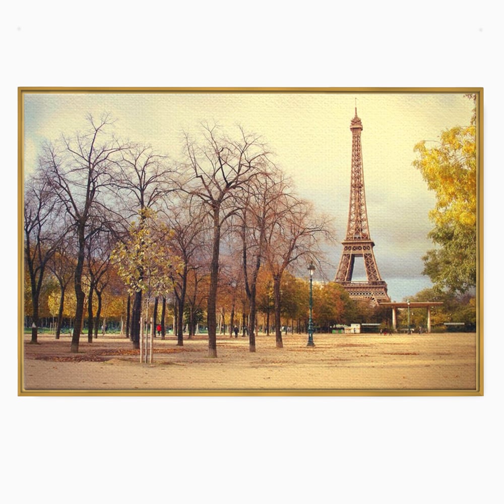 Tablou Canvas Premium LuxCanva® A1069, Turnul Eiffel ,  Paris, Toamna, Oameni, Culori Vibrante
