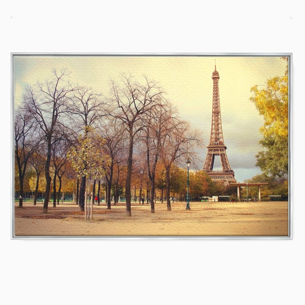 Tablou Canvas Premium LuxCanva® A1069, Turnul Eiffel ,  Paris, Toamna, Oameni, Culori Vibrante
