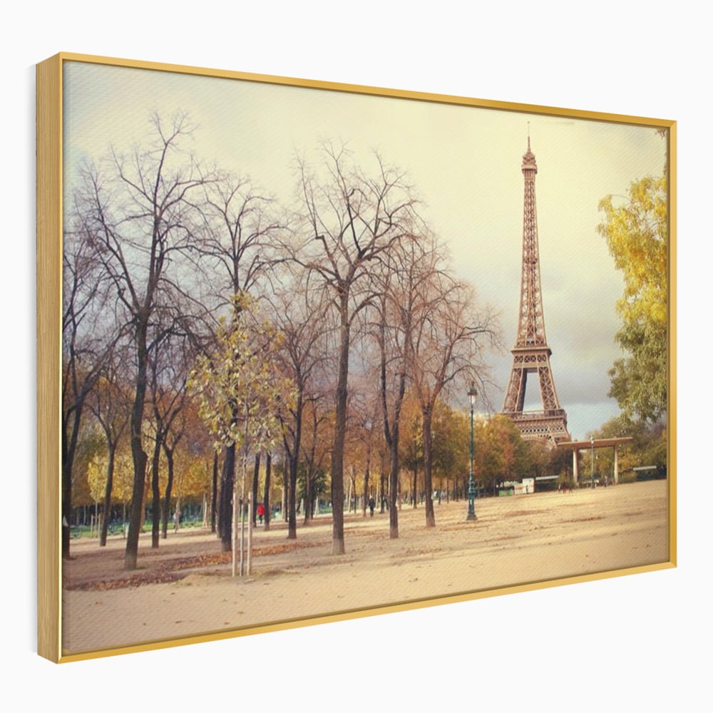Tablou Canvas Premium LuxCanva® A1069, Turnul Eiffel ,  Paris, Toamna, Oameni, Culori Vibrante