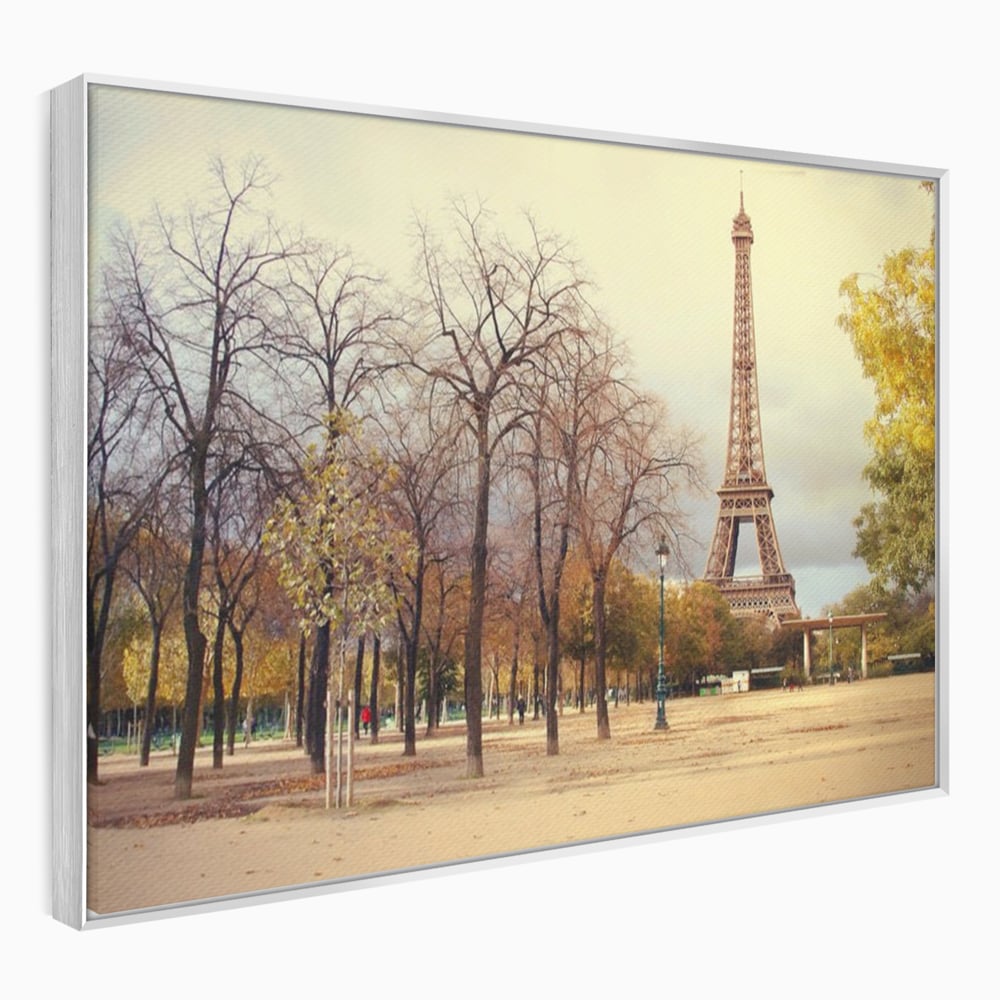 Tablou Canvas Premium LuxCanva® A1069, Turnul Eiffel ,  Paris, Toamna, Oameni, Culori Vibrante