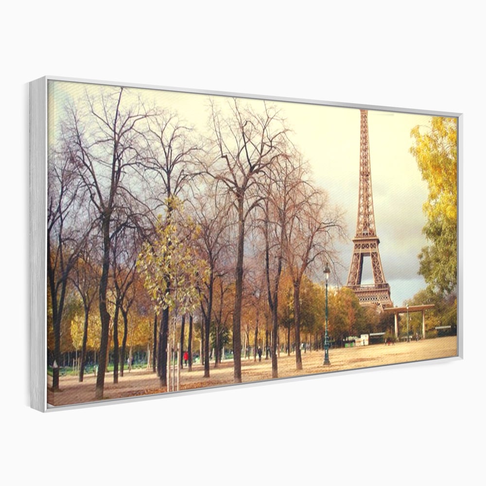 Tablou Canvas Premium LuxCanva® A1069, Turnul Eiffel ,  Paris, Toamna, Oameni, Culori Vibrante