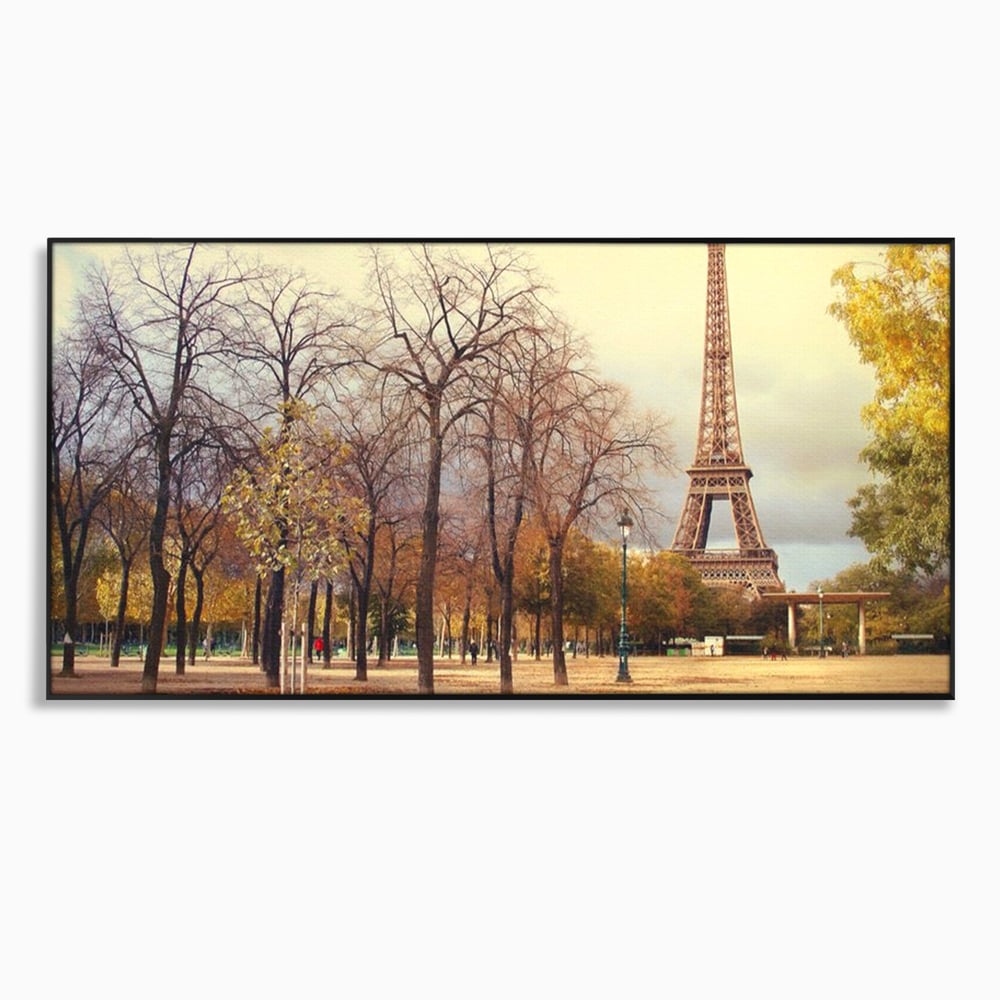 Tablou Canvas Premium LuxCanva® A1069, Turnul Eiffel ,  Paris, Toamna, Oameni, Culori Vibrante