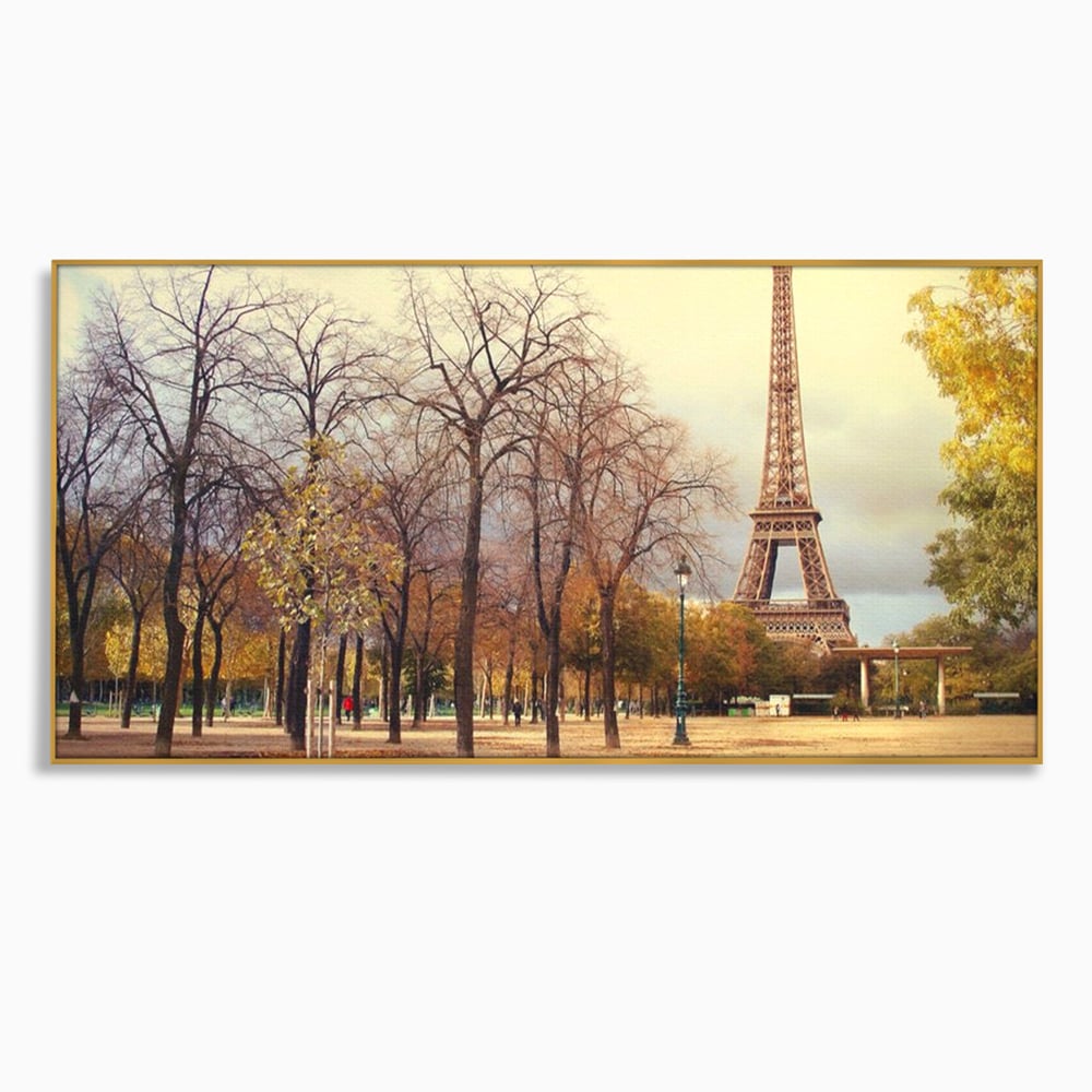 Tablou Canvas Premium LuxCanva® A1069, Turnul Eiffel ,  Paris, Toamna, Oameni, Culori Vibrante