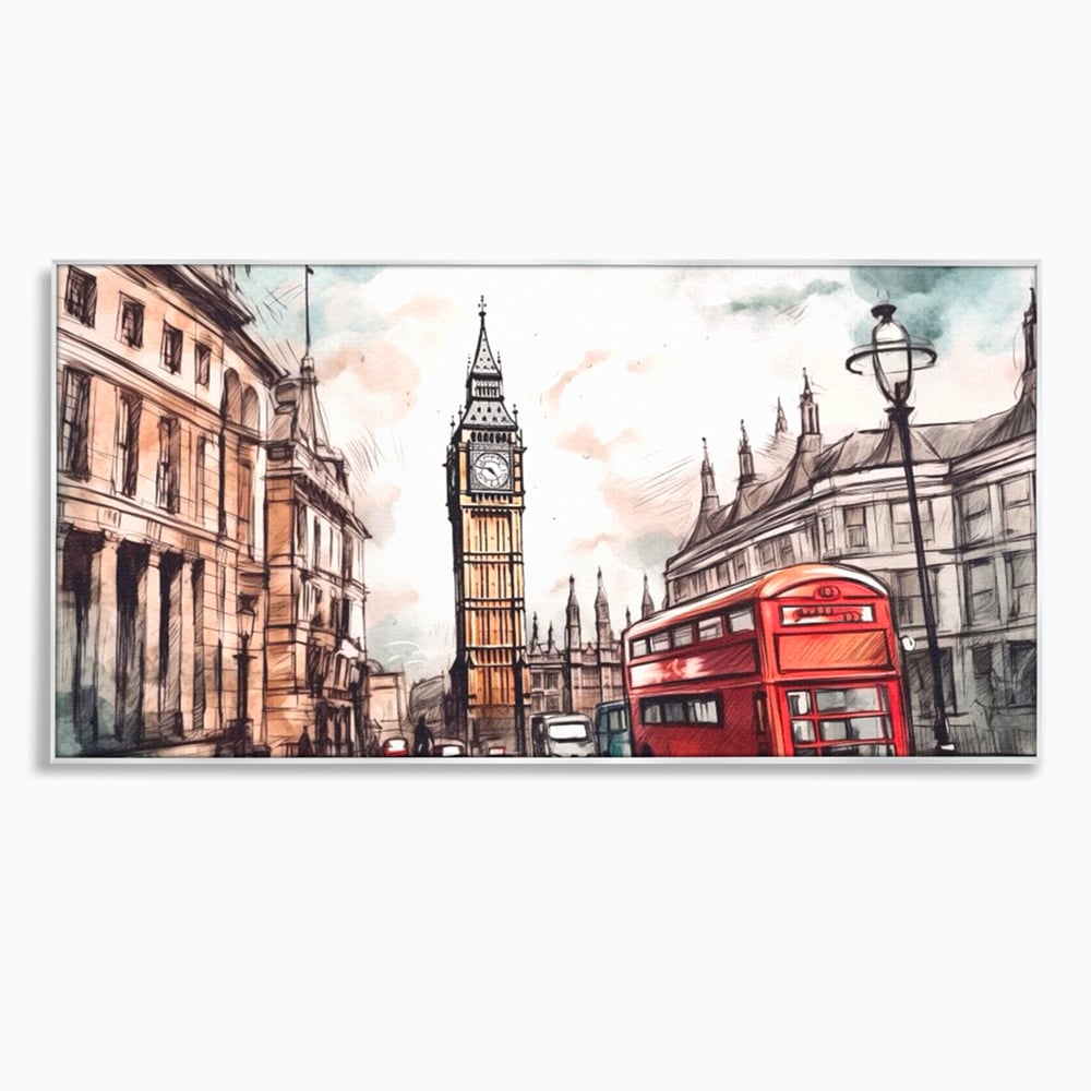 Tablou Canvas Premium LuxCanva® A1072, Big Ben , Londra, Marele Ben, City Bus, Culori Vibrante