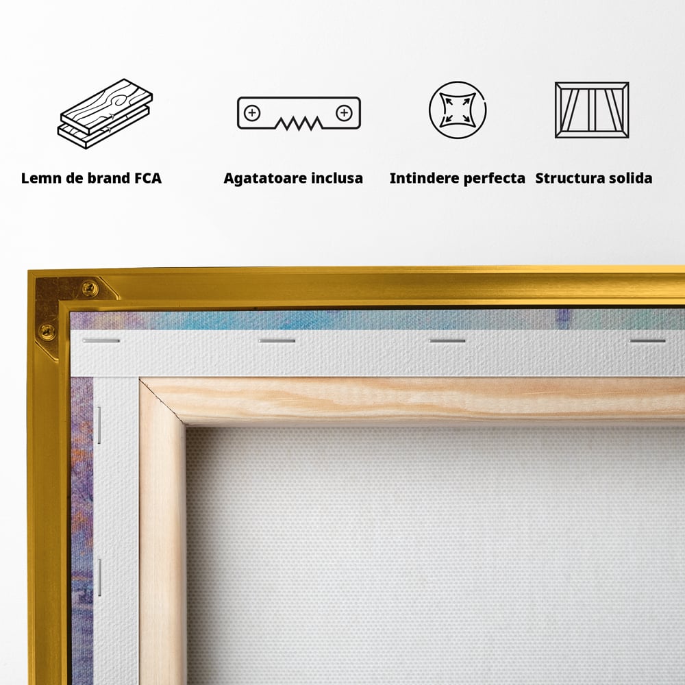 Tablou Canvas Premium LuxCanva® A1075, Ploaie In Londra , Red Telephone, Plimbare, Umbrela Rosie, Culori Vibrante