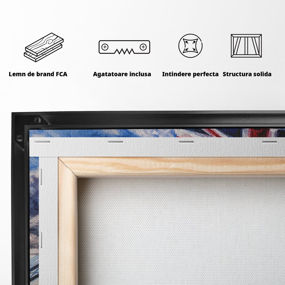 Tablou Canvas Premium LuxCanva® A1077, Tower Bridge , Pod, Londra, Steag, UK, Culori Vibrante
