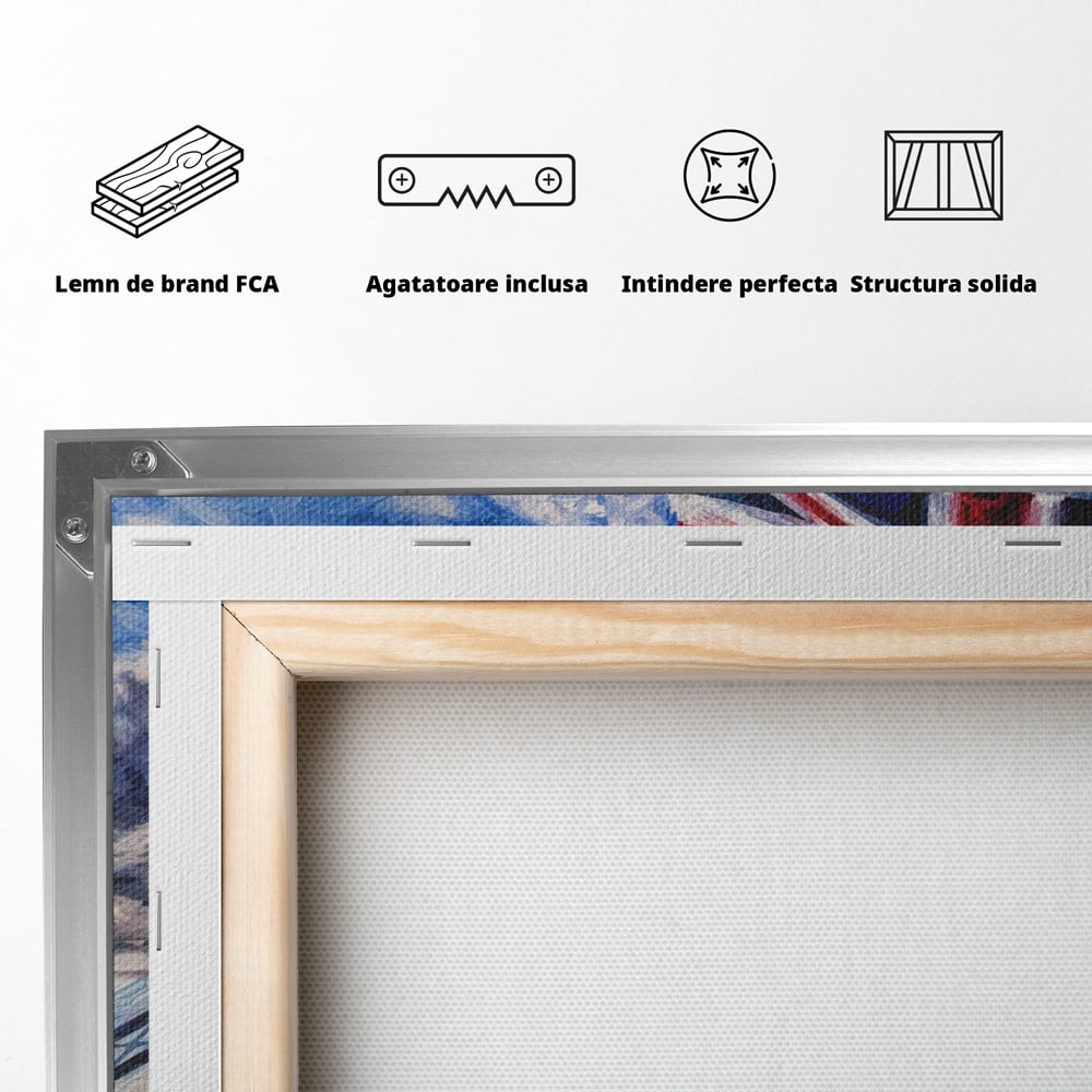 Tablou Canvas Premium LuxCanva® A1077, Tower Bridge , Pod, Londra, Steag, UK, Culori Vibrante
