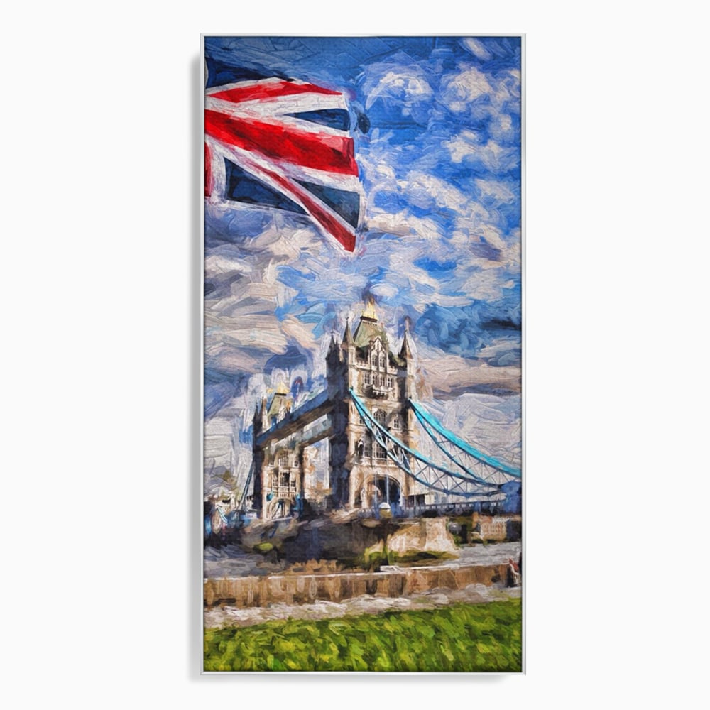 Tablou Canvas Premium LuxCanva® A1077, Tower Bridge , Pod, Londra, Steag, UK, Culori Vibrante