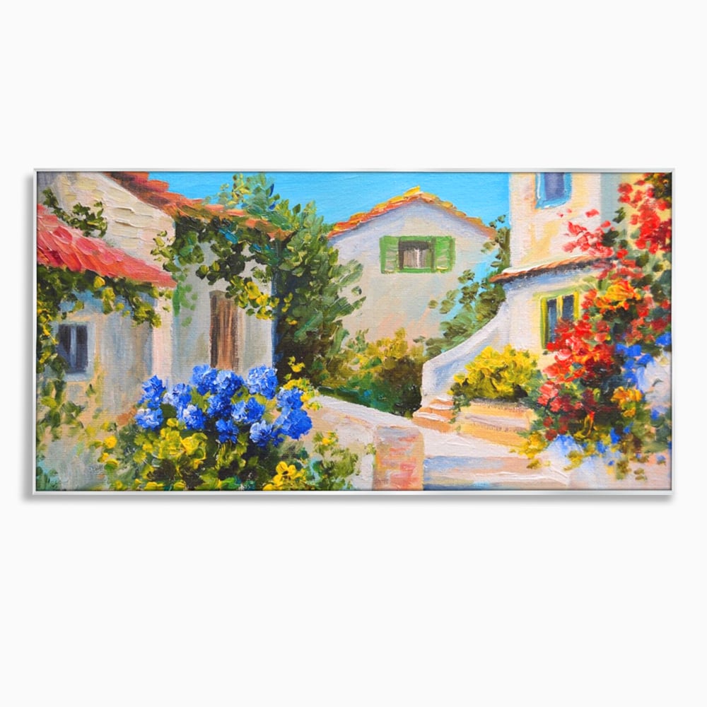 Tablou Canvas Premium LuxCanva® A1079, Casa Cu Flori , Peisaj, Natura, Verde, Culori Vibrante