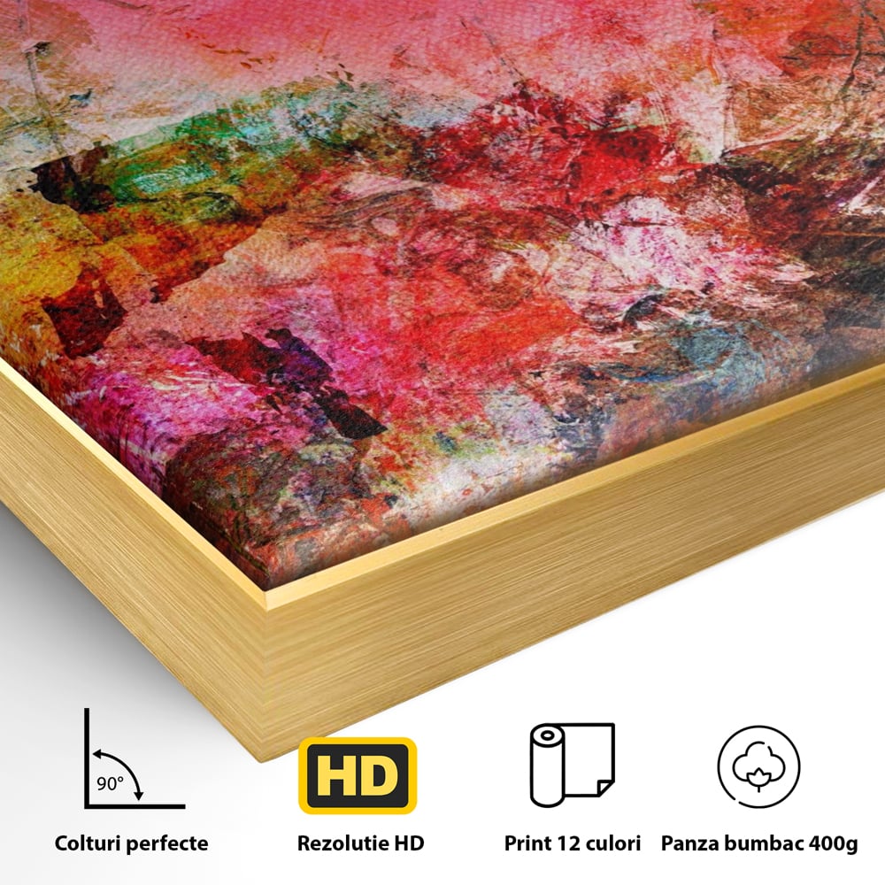 Tablou Canvas Premium LuxCanva® A1085, Colorful Red , Abstract, Red, Multicolor, Culori Vibrante