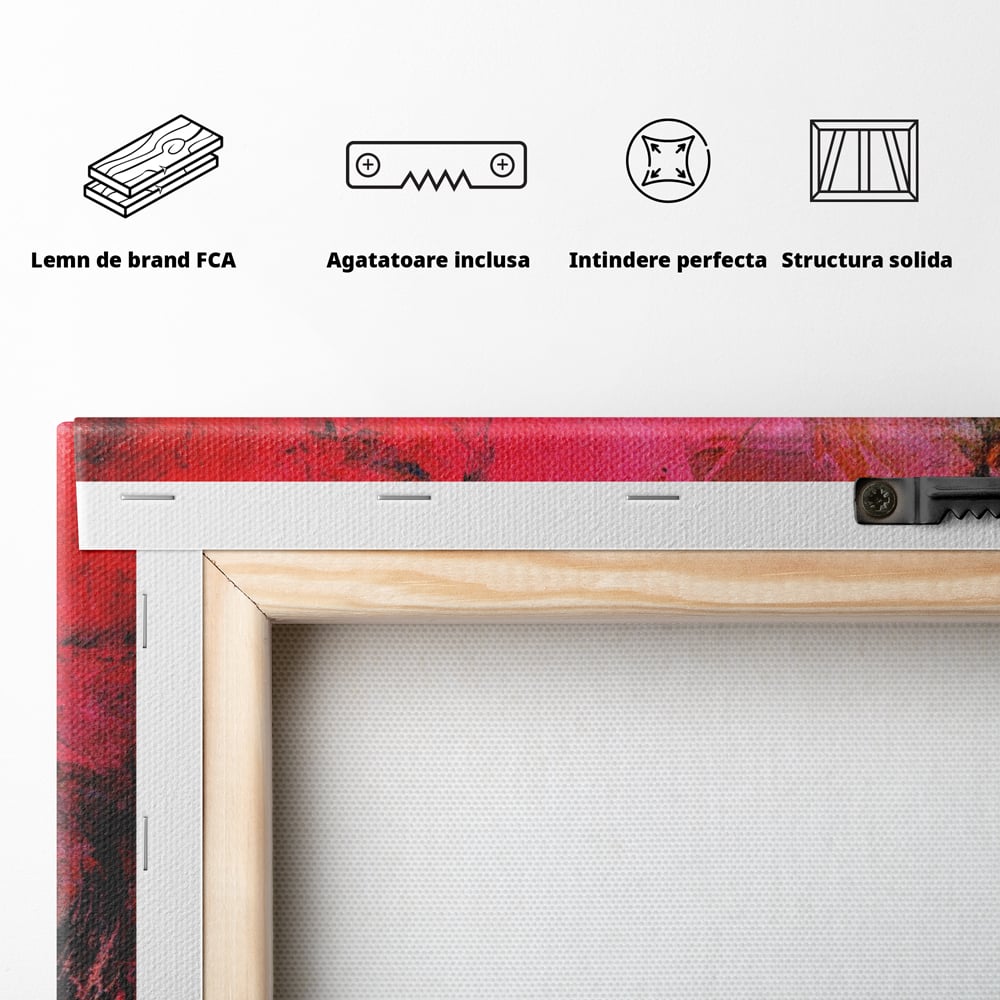 Tablou Canvas Premium LuxCanva® A1085, Colorful Red , Abstract, Red, Multicolor, Culori Vibrante