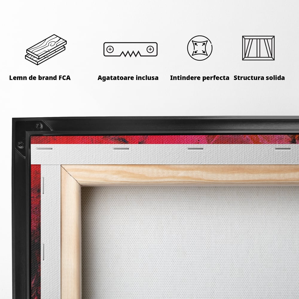 Tablou Canvas Premium LuxCanva® A1085, Colorful Red , Abstract, Red, Multicolor, Culori Vibrante