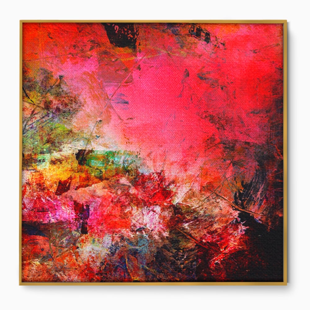 Tablou Canvas Premium LuxCanva® A1085, Colorful Red , Abstract, Red, Multicolor, Culori Vibrante
