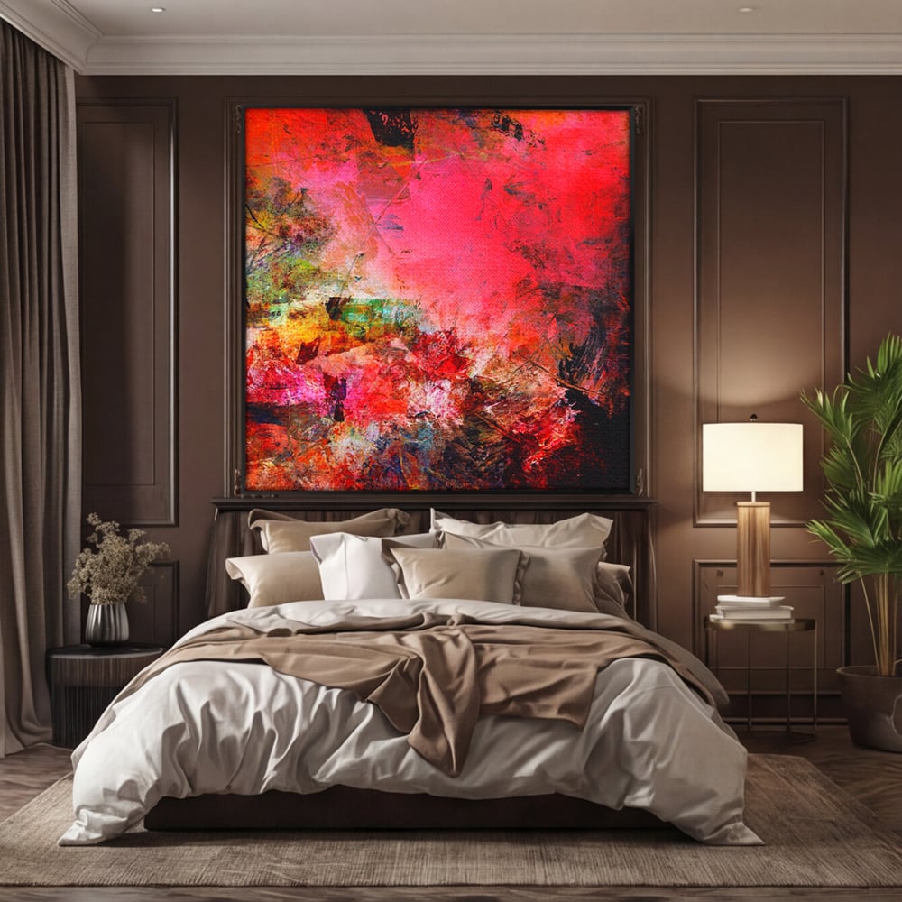 Tablou Canvas Premium LuxCanva® A1085, Colorful Red , Abstract, Red, Multicolor, Culori Vibrante