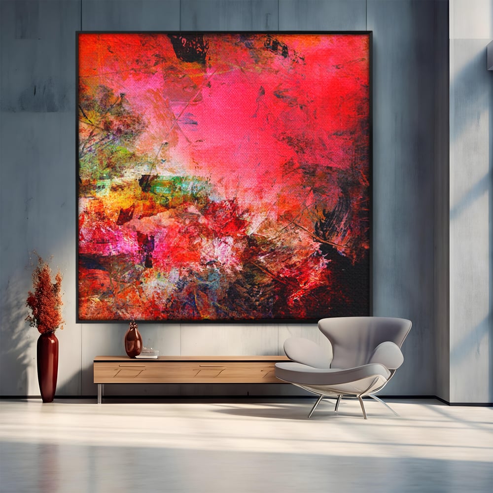 Tablou Canvas Premium LuxCanva® A1085, Colorful Red , Abstract, Red, Multicolor, Culori Vibrante