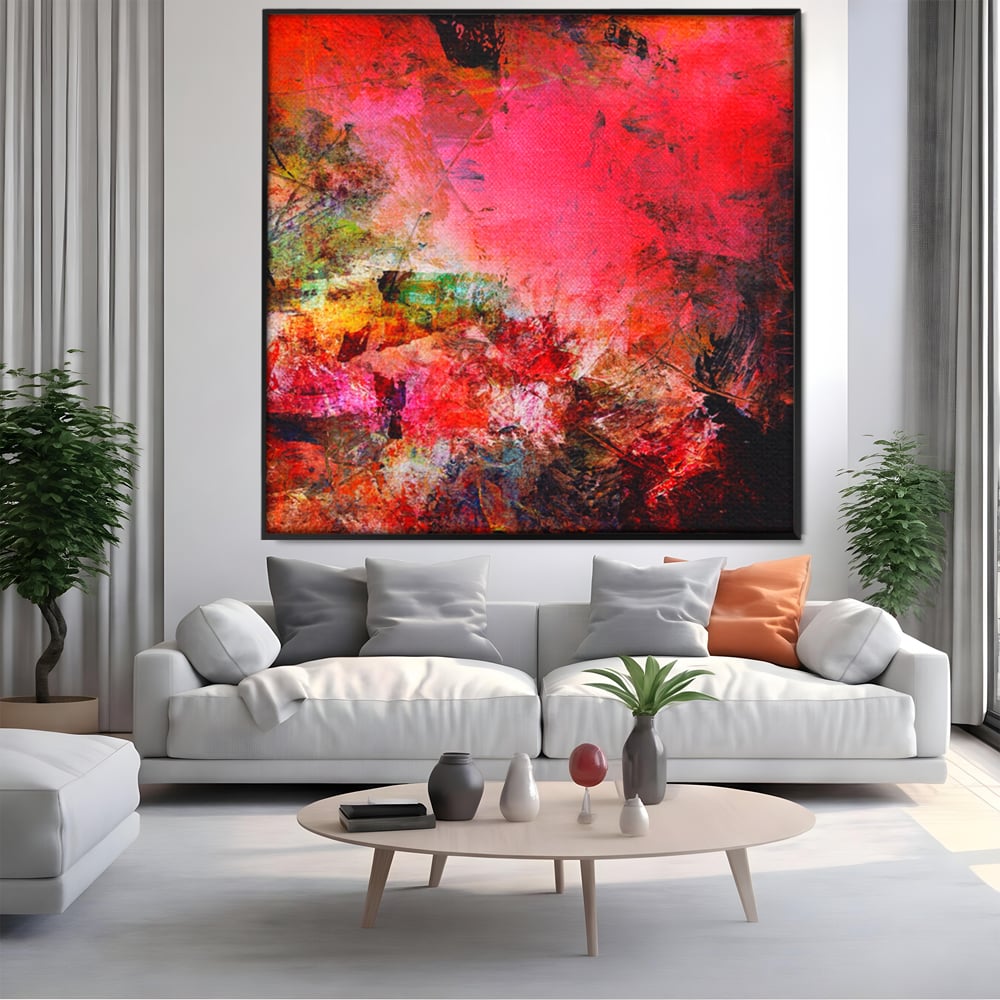 Tablou Canvas Premium LuxCanva® A1085, Colorful Red , Abstract, Red, Multicolor, Culori Vibrante