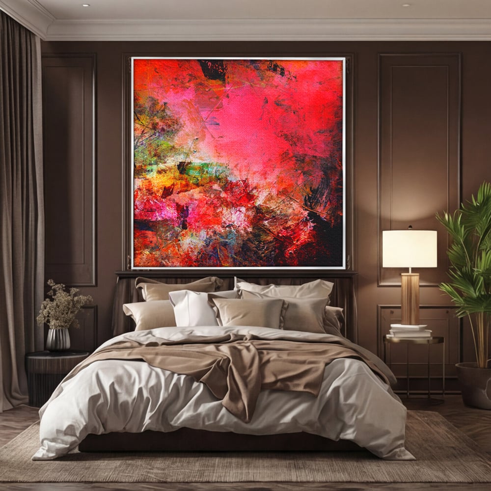 Tablou Canvas Premium LuxCanva® A1085, Colorful Red , Abstract, Red, Multicolor, Culori Vibrante