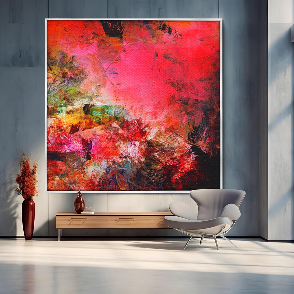 Tablou Canvas Premium LuxCanva® A1085, Colorful Red , Abstract, Red, Multicolor, Culori Vibrante