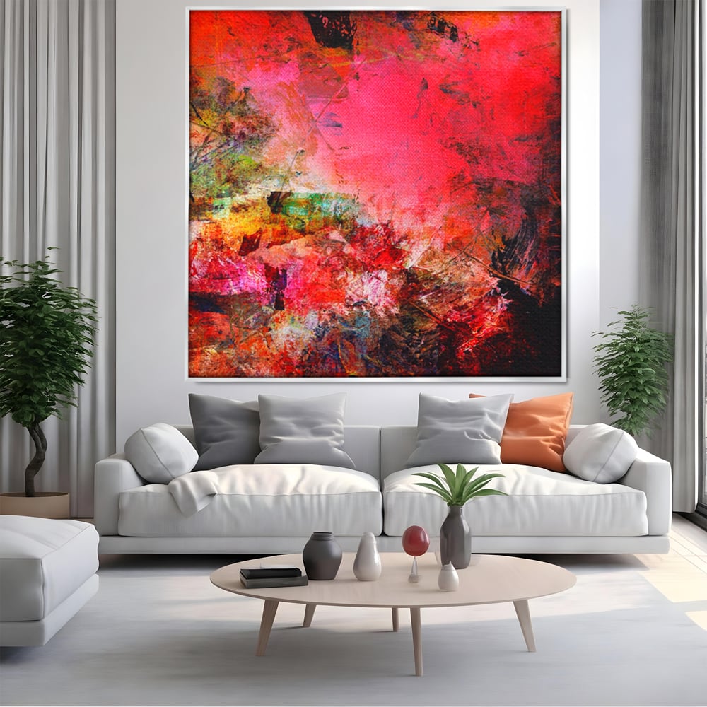 Tablou Canvas Premium LuxCanva® A1085, Colorful Red , Abstract, Red, Multicolor, Culori Vibrante