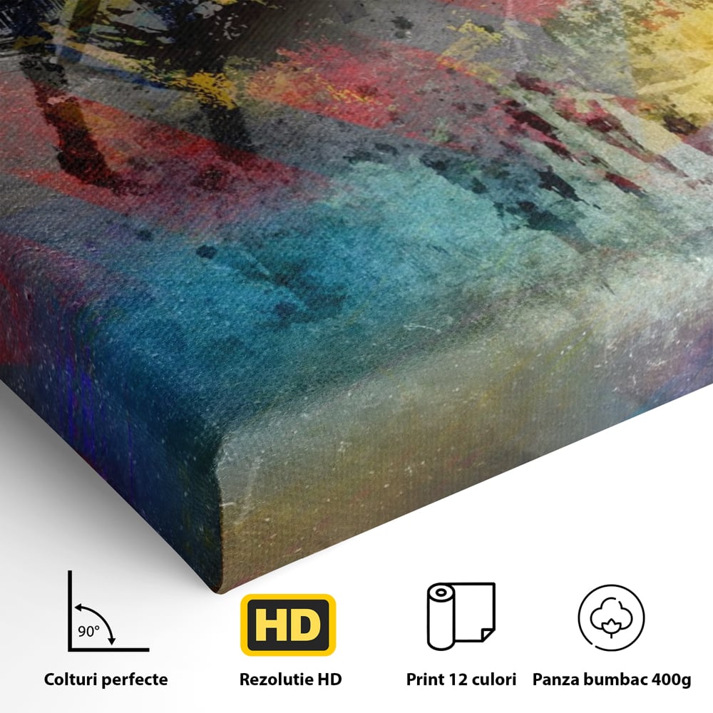 Tablou Canvas Premium LuxCanva® A1086, Colorful Yellow , Abstract, Galben, Multicolor, Culori Vibrante