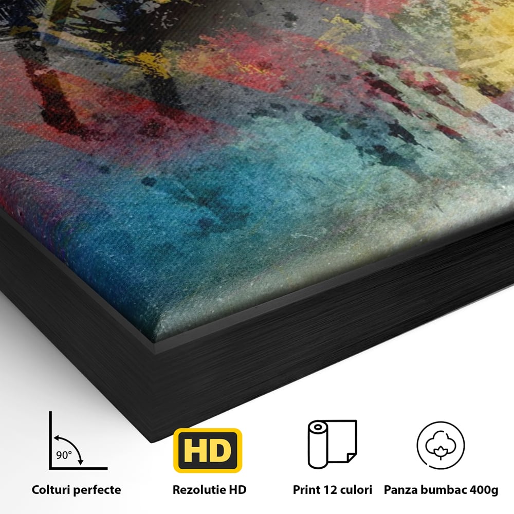Tablou Canvas Premium LuxCanva® A1086, Colorful Yellow , Abstract, Galben, Multicolor, Culori Vibrante