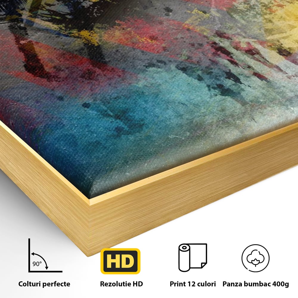 Tablou Canvas Premium LuxCanva® A1086, Colorful Yellow , Abstract, Galben, Multicolor, Culori Vibrante