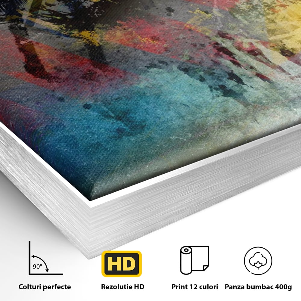 Tablou Canvas Premium LuxCanva® A1086, Colorful Yellow , Abstract, Galben, Multicolor, Culori Vibrante