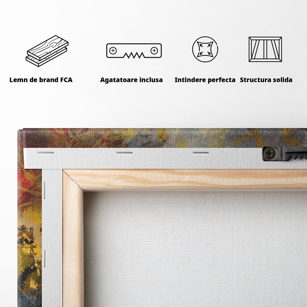 Tablou Canvas Premium LuxCanva® A1086, Colorful Yellow , Abstract, Galben, Multicolor, Culori Vibrante