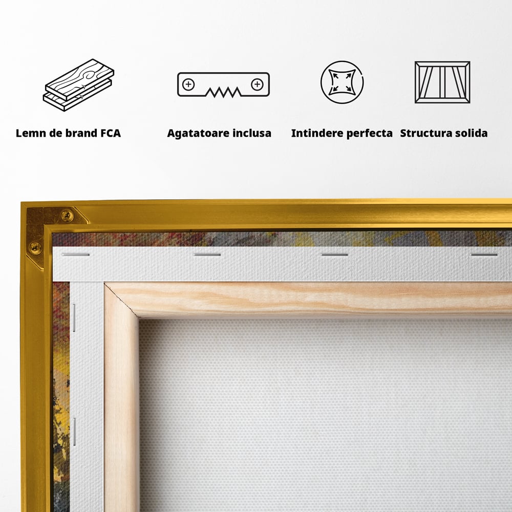 Tablou Canvas Premium LuxCanva® A1086, Colorful Yellow , Abstract, Galben, Multicolor, Culori Vibrante