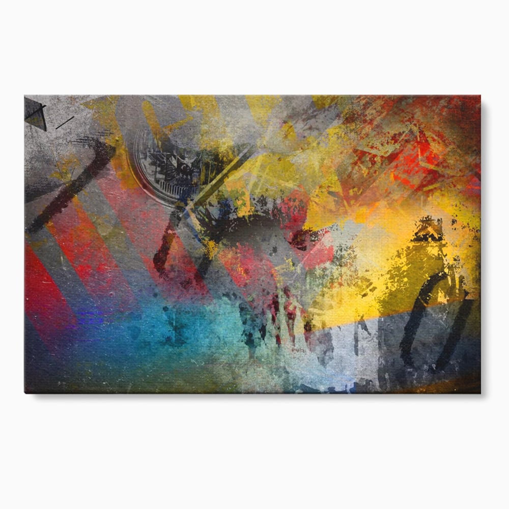 Tablou Canvas Premium LuxCanva® A1086, Colorful Yellow , Abstract, Galben, Multicolor, Culori Vibrante