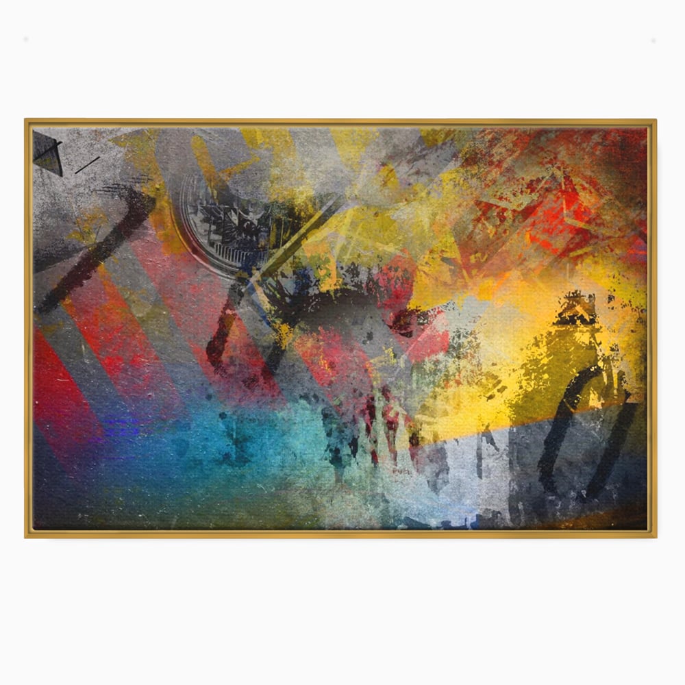Tablou Canvas Premium LuxCanva® A1086, Colorful Yellow , Abstract, Galben, Multicolor, Culori Vibrante