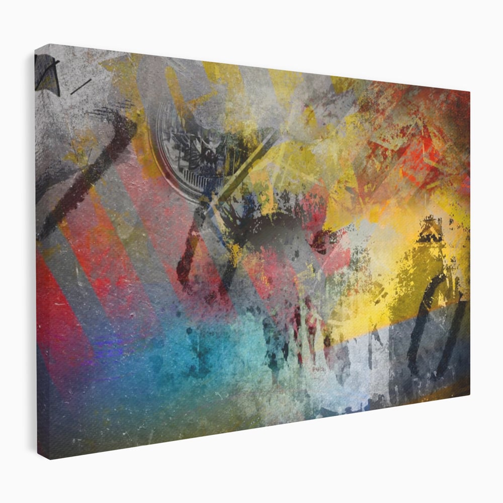 Tablou Canvas Premium LuxCanva® A1086, Colorful Yellow , Abstract, Galben, Multicolor, Culori Vibrante