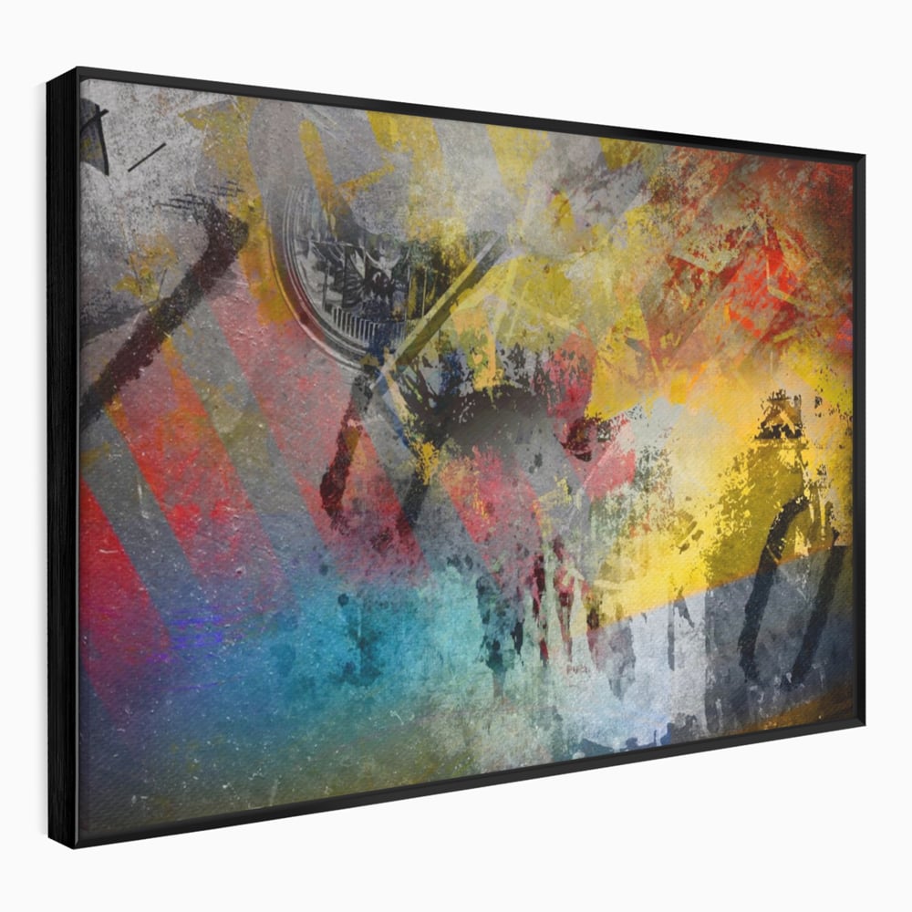 Tablou Canvas Premium LuxCanva® A1086, Colorful Yellow , Abstract, Galben, Multicolor, Culori Vibrante