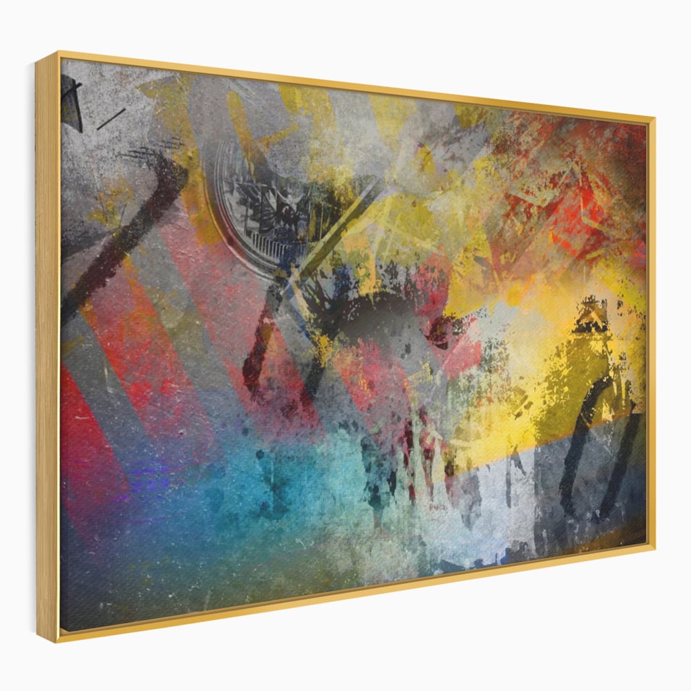 Tablou Canvas Premium LuxCanva® A1086, Colorful Yellow , Abstract, Galben, Multicolor, Culori Vibrante