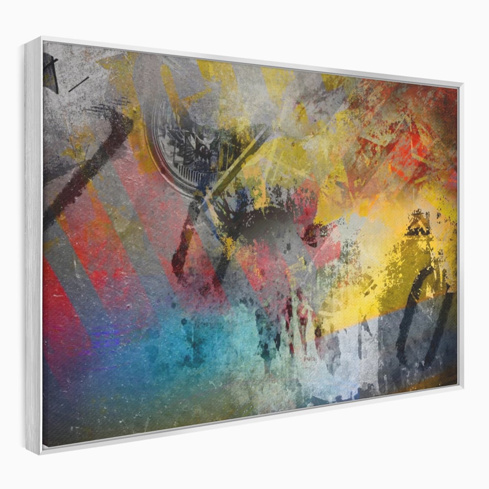 Tablou Canvas Premium LuxCanva® A1086, Colorful Yellow , Abstract, Galben, Multicolor, Culori Vibrante