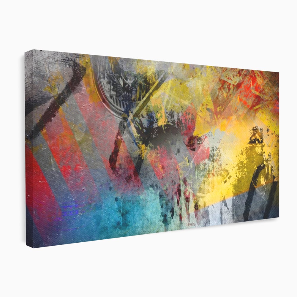 Tablou Canvas Premium LuxCanva® A1086, Colorful Yellow , Abstract, Galben, Multicolor, Culori Vibrante