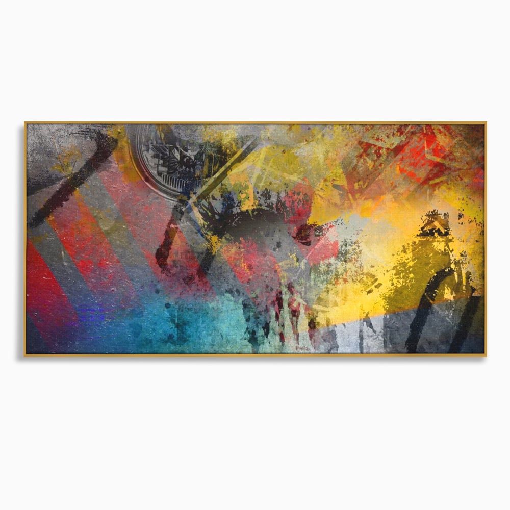 Tablou Canvas Premium LuxCanva® A1086, Colorful Yellow , Abstract, Galben, Multicolor, Culori Vibrante