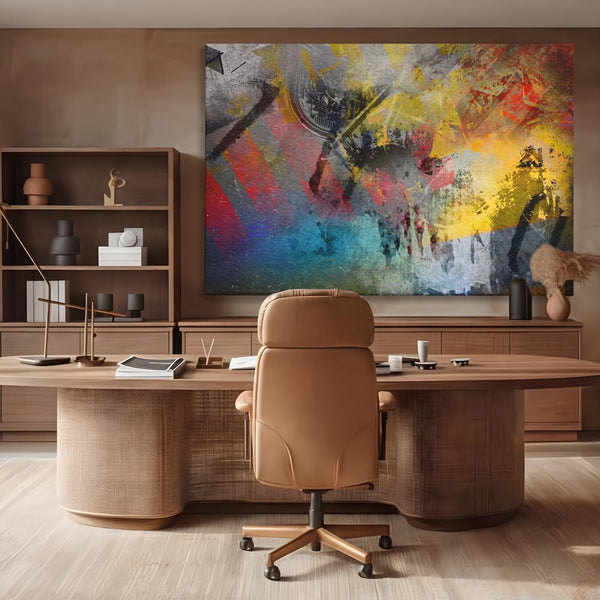 Tablou Canvas Premium LuxCanva® A1086, Colorful Yellow , Abstract, Galben, Multicolor, Culori Vibrante