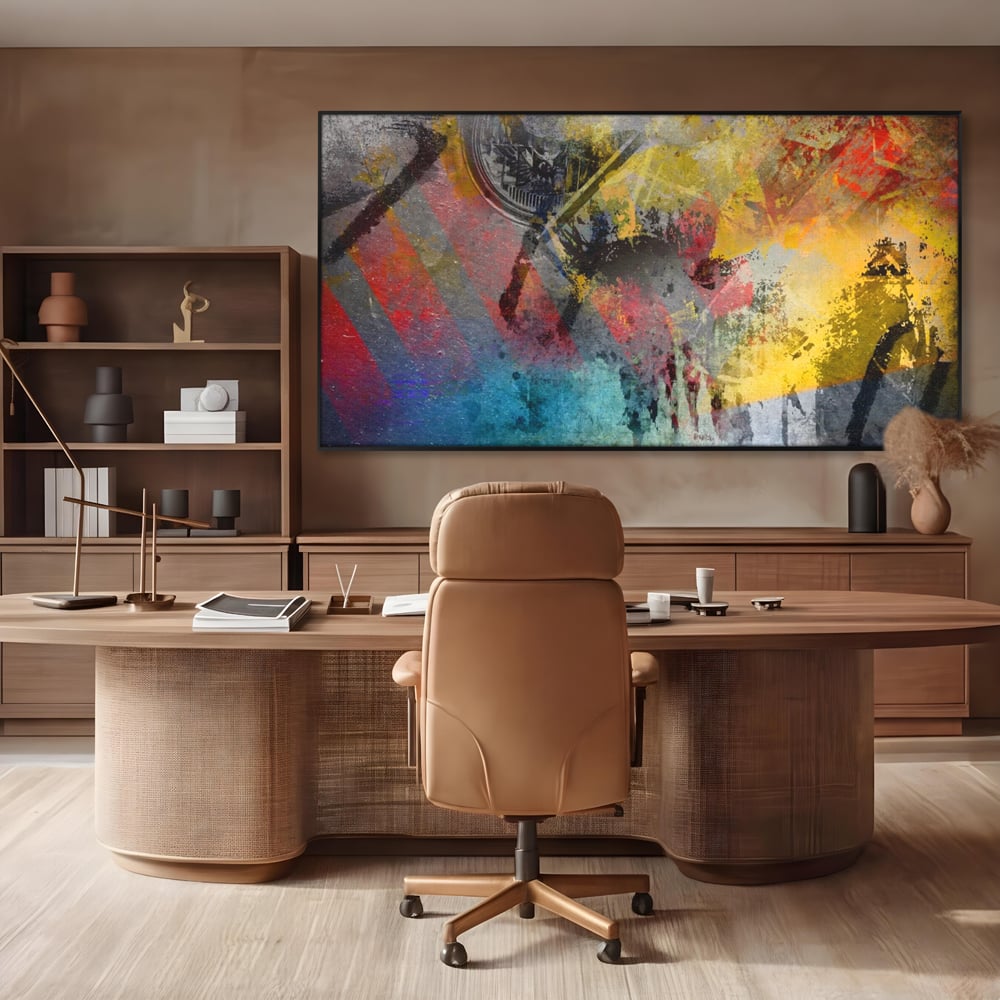 Tablou Canvas Premium LuxCanva® A1086, Colorful Yellow , Abstract, Galben, Multicolor, Culori Vibrante