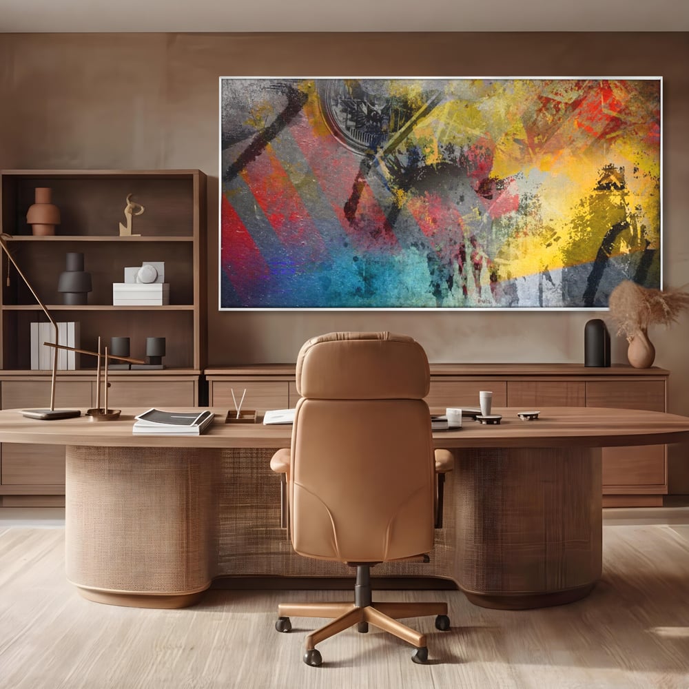 Tablou Canvas Premium LuxCanva® A1086, Colorful Yellow , Abstract, Galben, Multicolor, Culori Vibrante